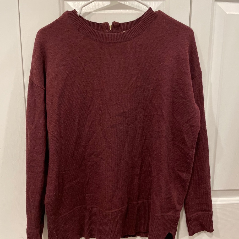 Purple/maroon sweater with zipper back